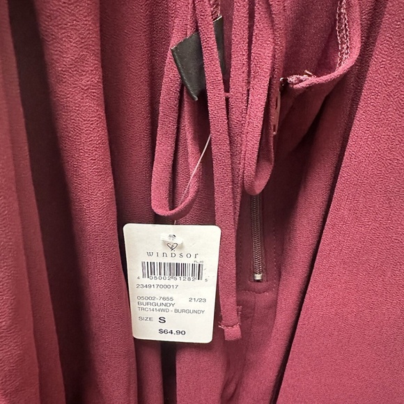 Windsor Burgundy Long Sleeve Square Neck Dress - Picture 5 of 12